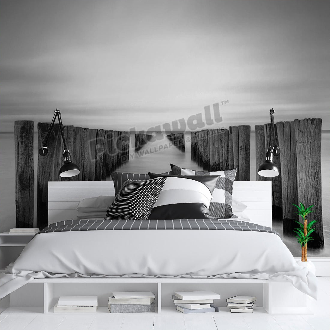 Groynes wallpaper in a bedroom - Pickawall