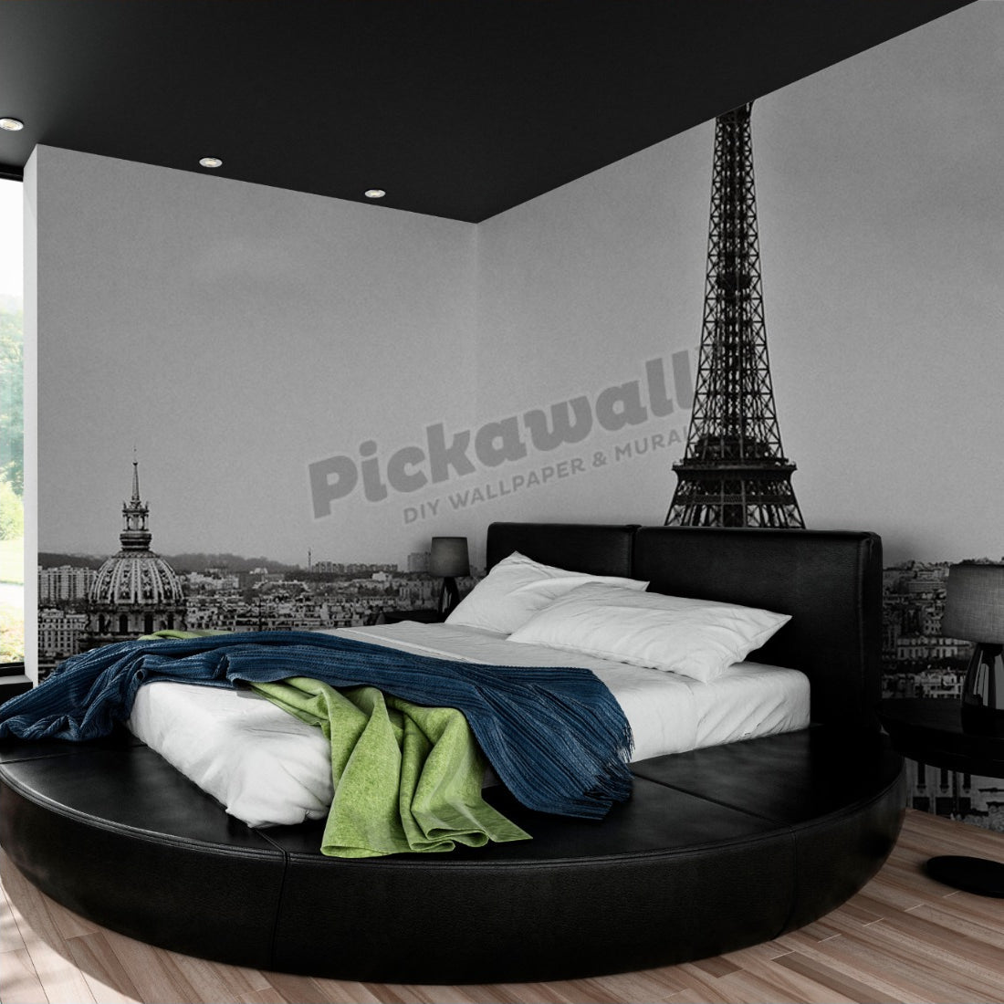 Paris Romancce wallpaper in a bedroom - Pickawall