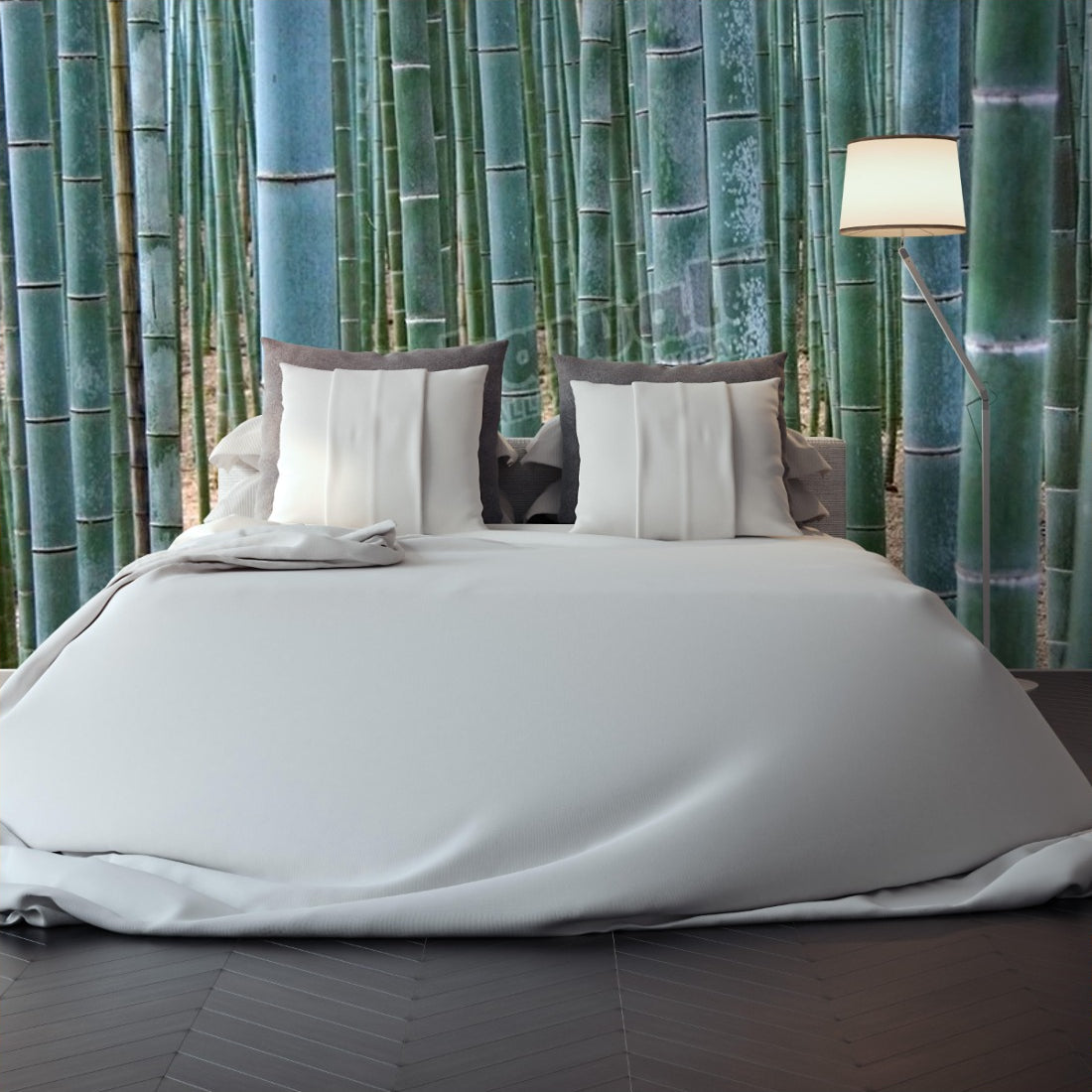 Bamboo forest wallpaper in a bedroom - Pickawall