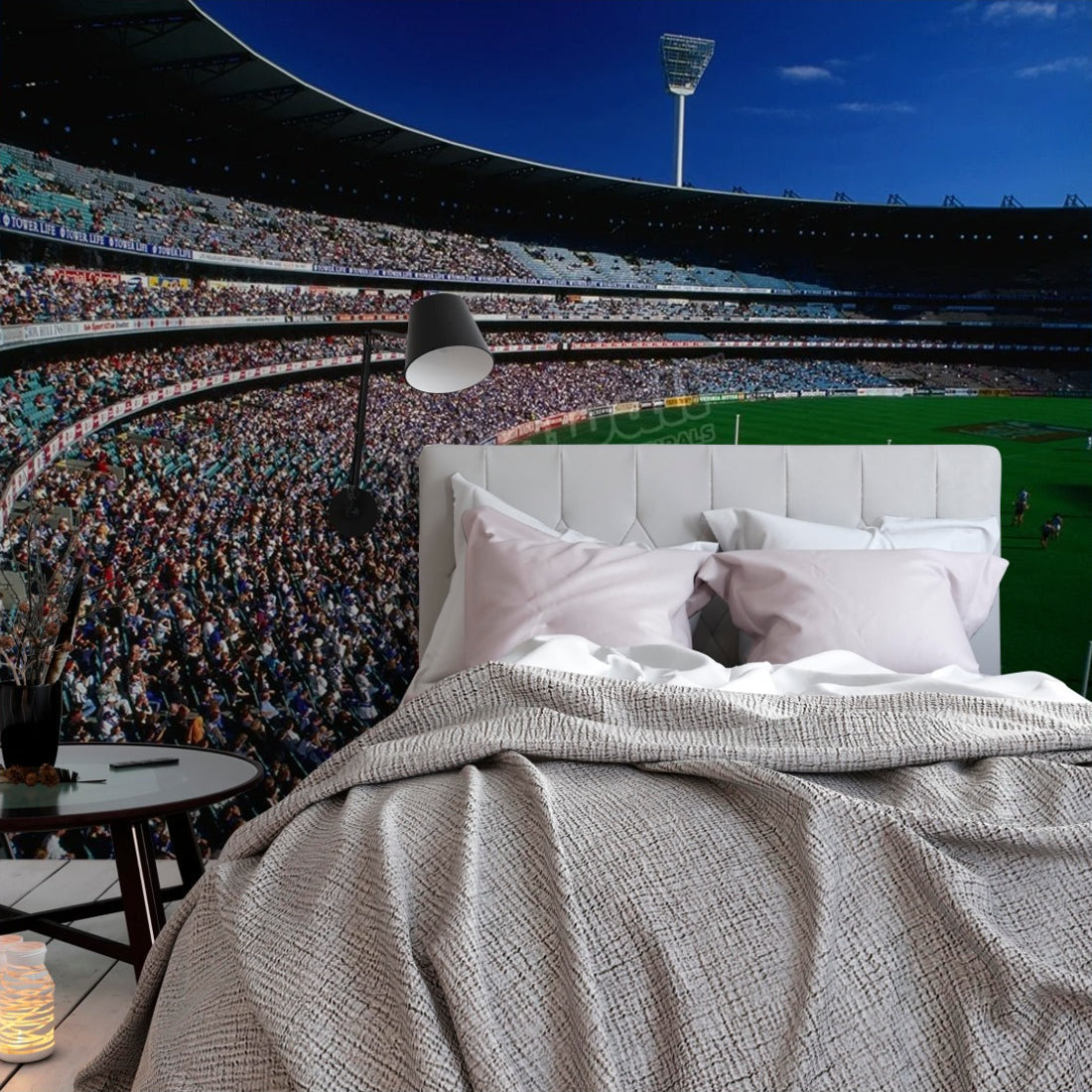 Crowds in the Southern Stand, MCG wallpaper in a bedroom - Pickawall