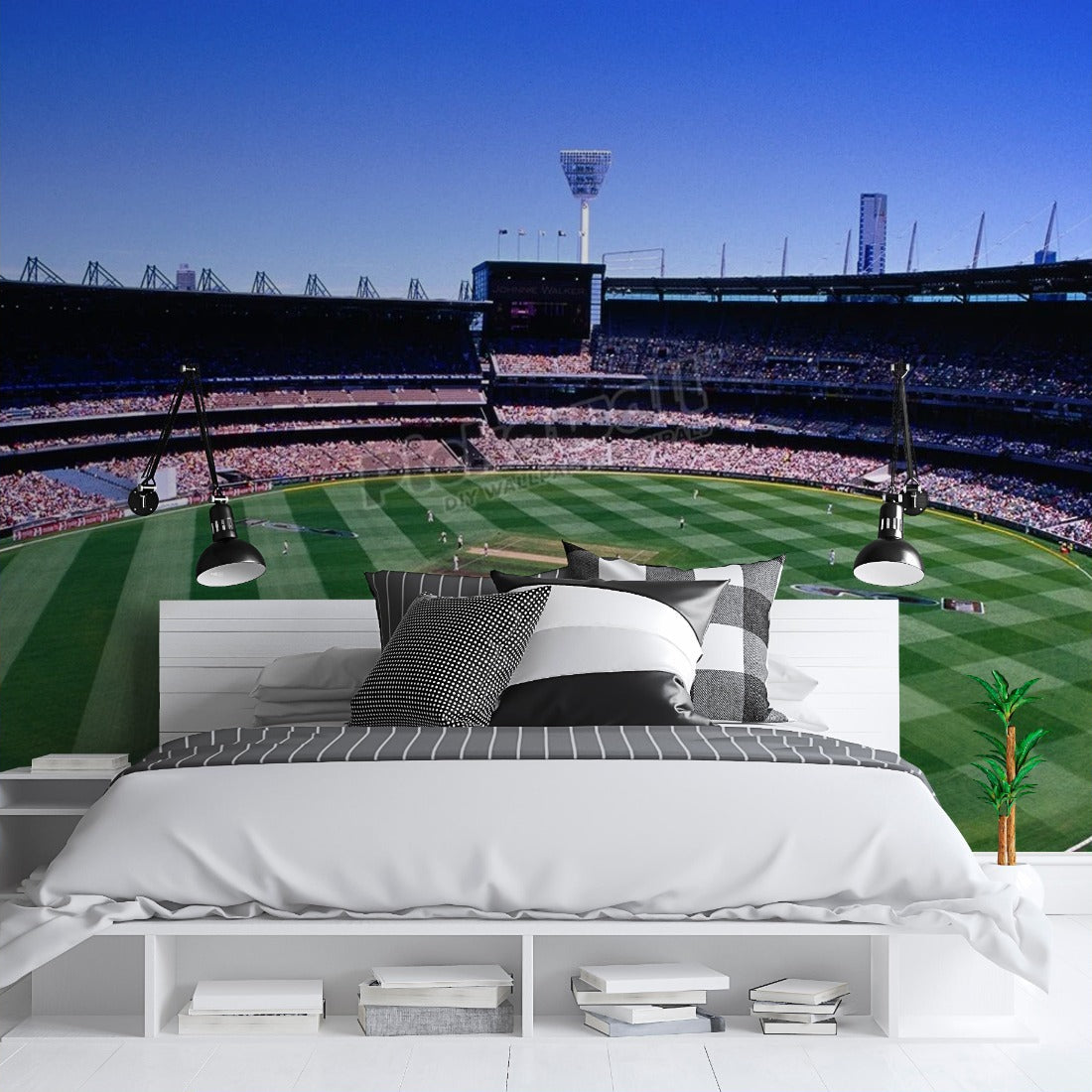 Melbourne Cricket Ground on Boxing Day wallpaper in a bedroom - Pickawall