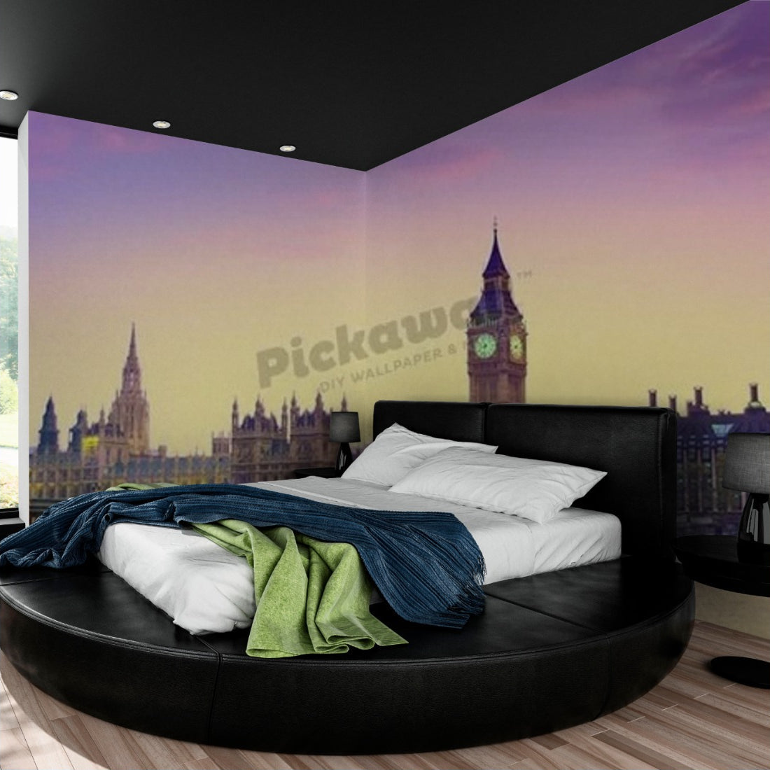 The Houses of Parliament, London wallpaper in a bedroom - Pickawall