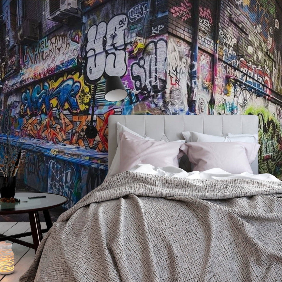 Hosier Lane Panoramic wallpaper in a bedroom - Pickawall