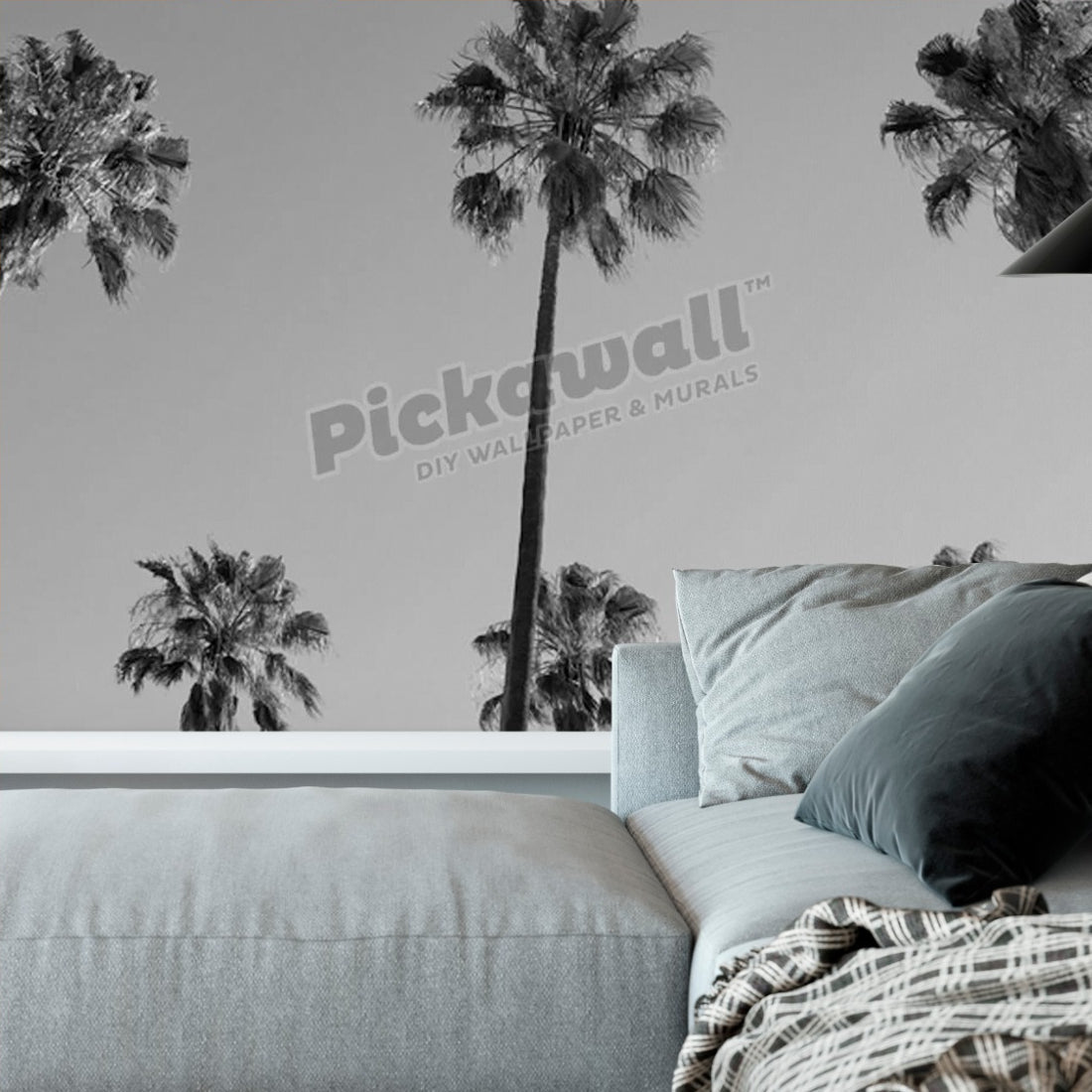 Palms Overhead wallpaper in a living room - Pickawall