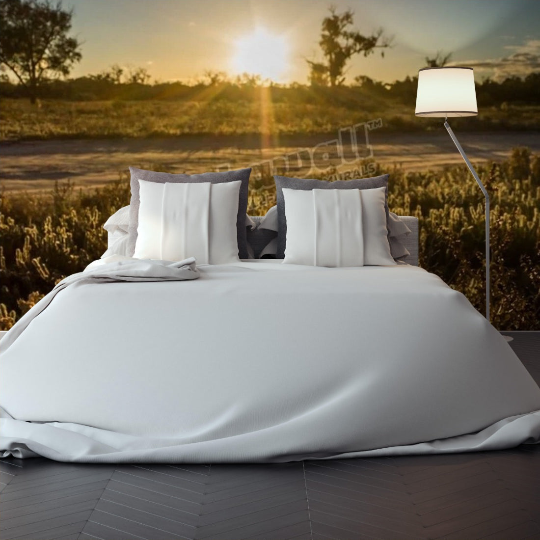 Mildura Sunset wallpaper in a bedroom - Pickawall