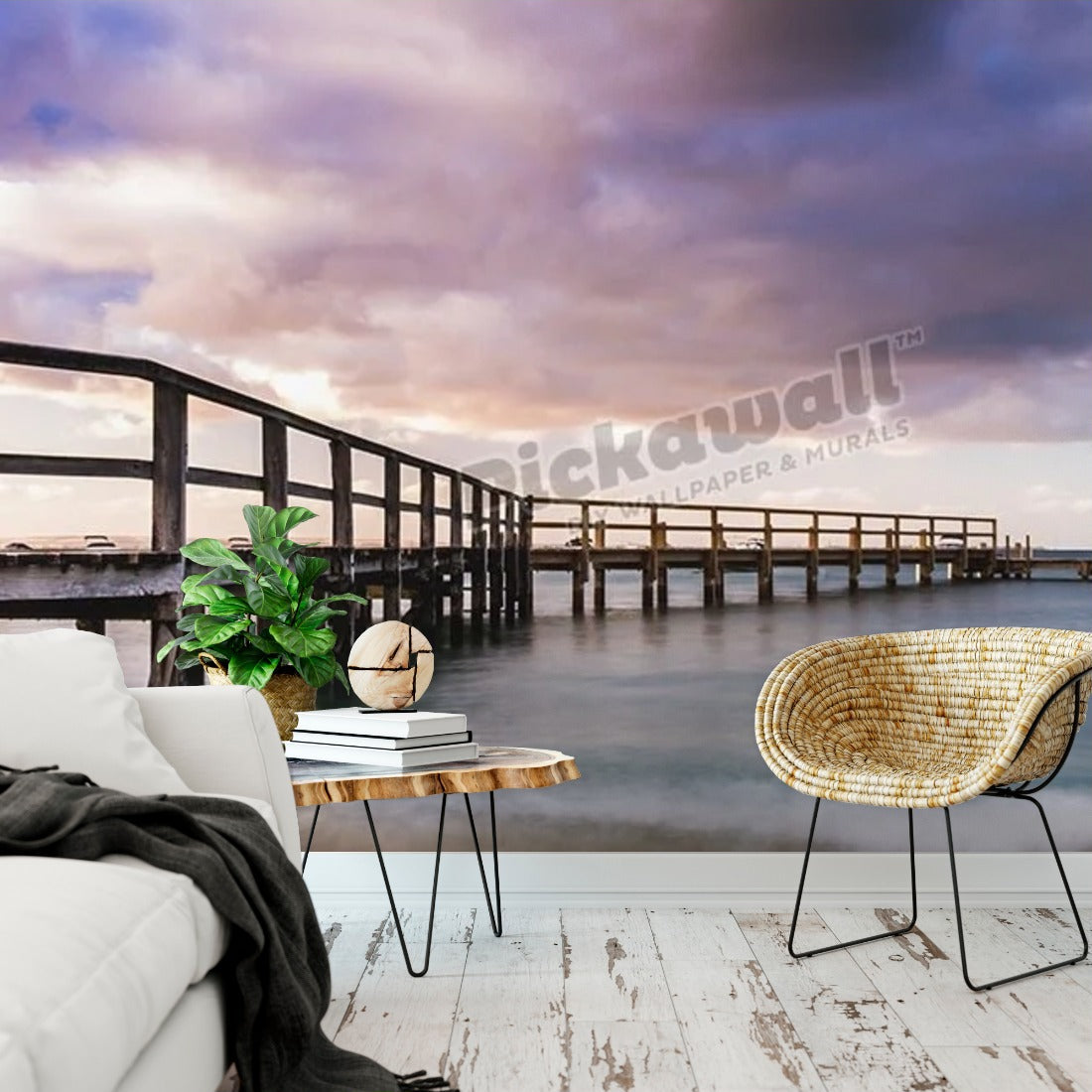 Shelley Beach Pier, Portsea wallpaper in a living room - Pickawall