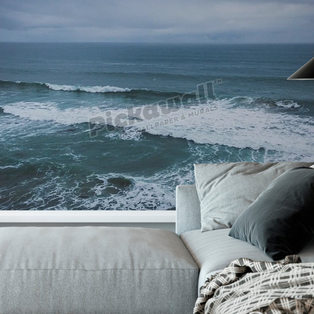 Stormy Waves, Flinders wallpaper in a living room - Pickawall