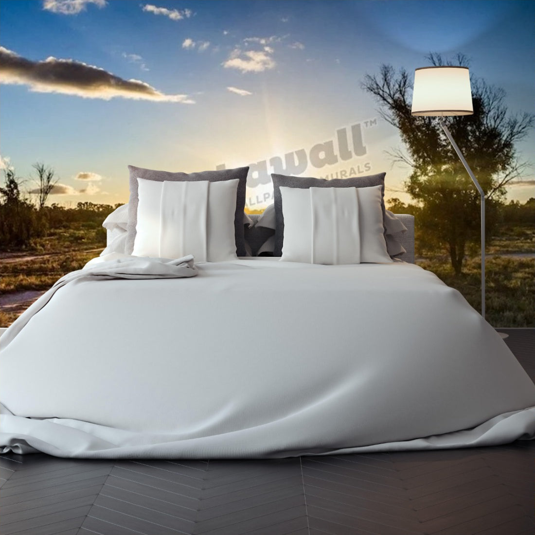 Racecourse Sunset, Mildura wallpaper in a bedroom - Pickawall
