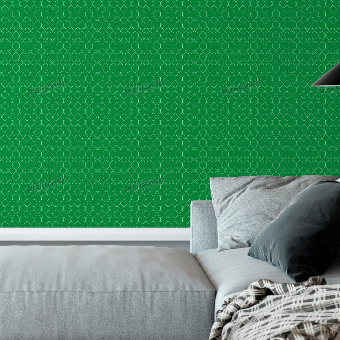 Emerald green Casablanca, featured on 'The Living Room - Channel 10' wallpaper in a living room - Pickawall