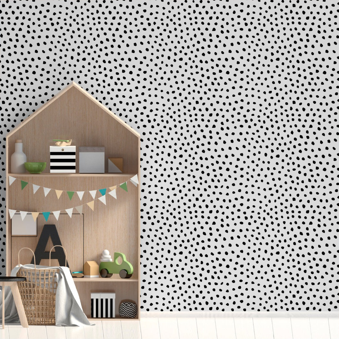 Irregular Dots Pattern wallpaper in a playroom - Pickawall