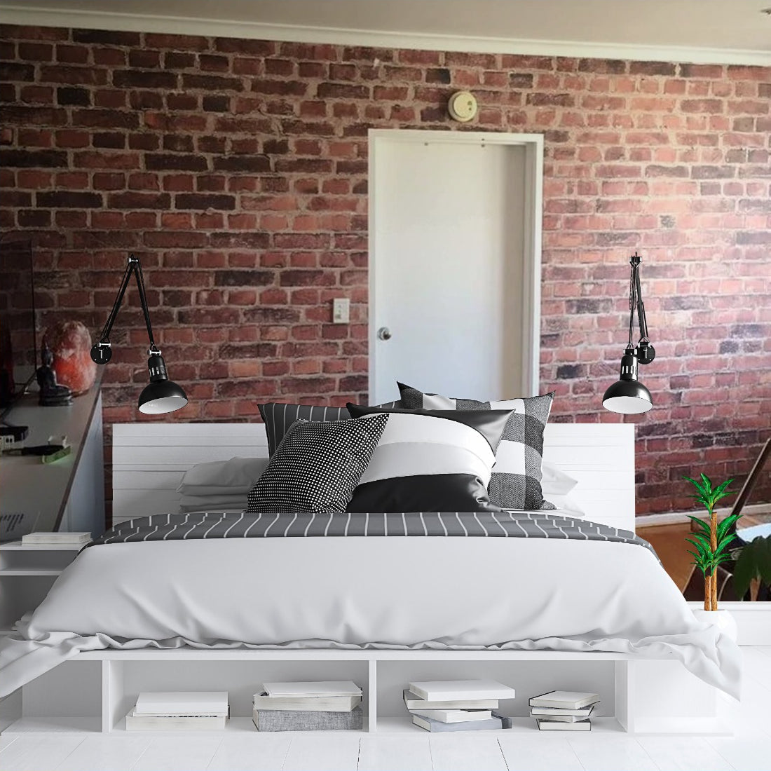 Brick wallpaper Hallway wallpaper in a bedroom - Pickawall