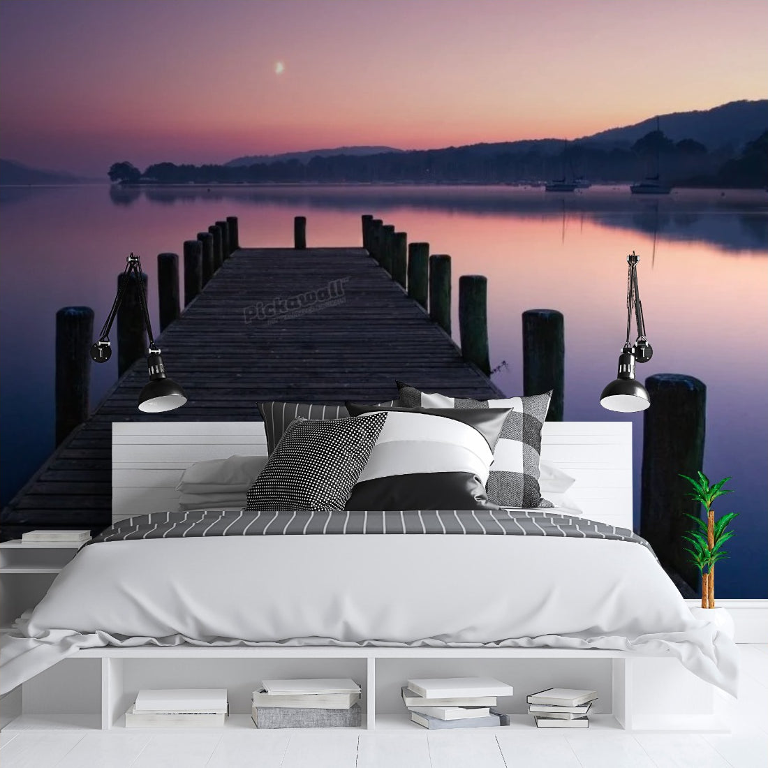 Jetty at coniston water wallpaper in a bedroom - Pickawall