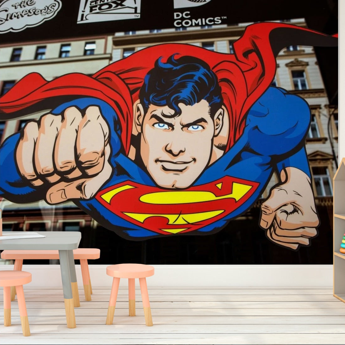 Superman Superhero wallpaper in a playroom - Pickawall
