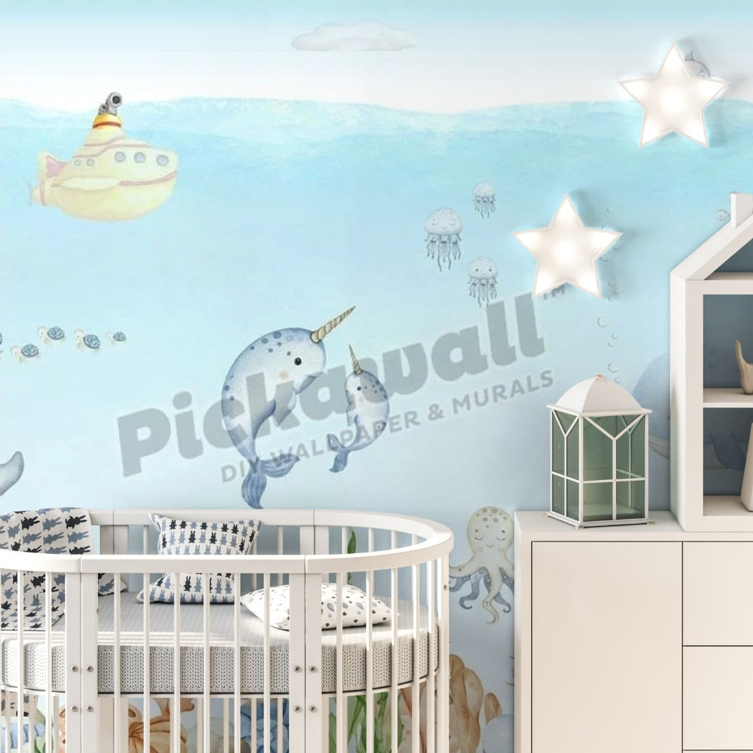 Ocean Joy by Oliver Robins wallpaper in a nursery - Pickawall