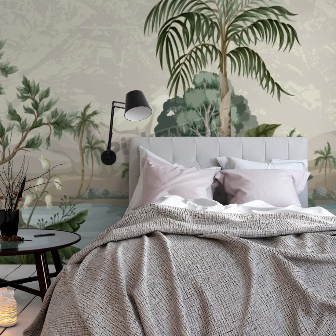 Deep Jungle Vibes wallpaper in a bedroom - Pickawall