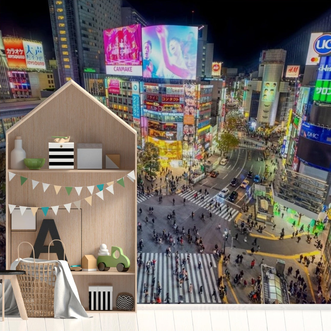 Shibuya Crossing, Tokyo, Japan wallpaper in a playroom - Pickawall