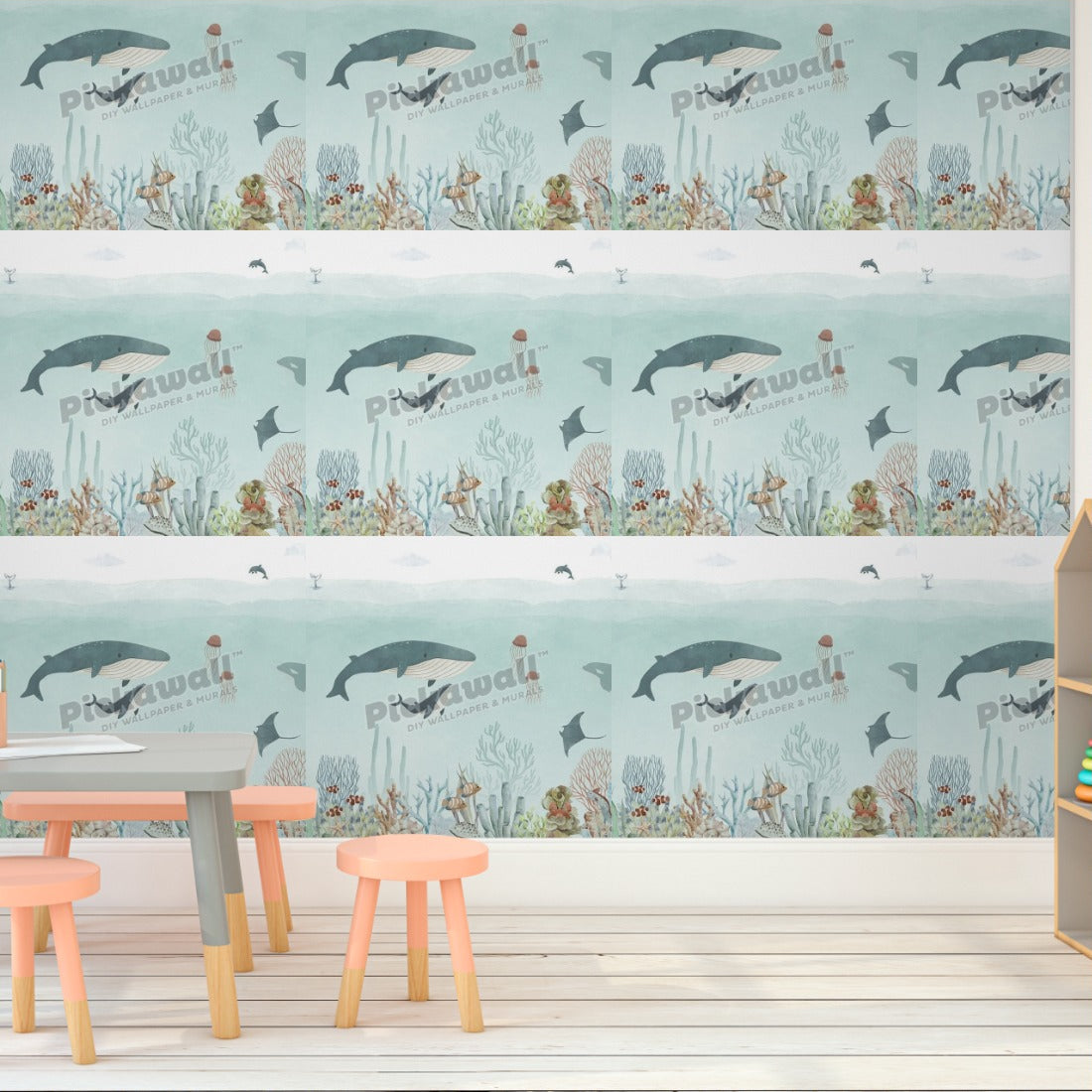 Sensational Sea by Kikki Belle wallpaper in a playroom - Pickawall