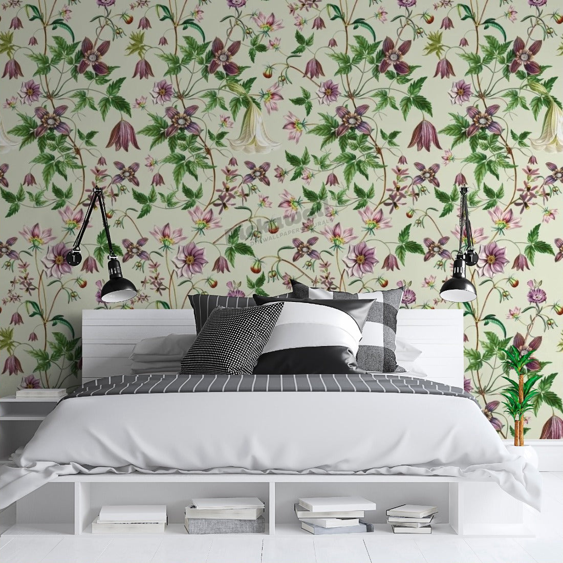 Violet Dream by Loren Shoemark wallpaper in a bedroom - Pickawall