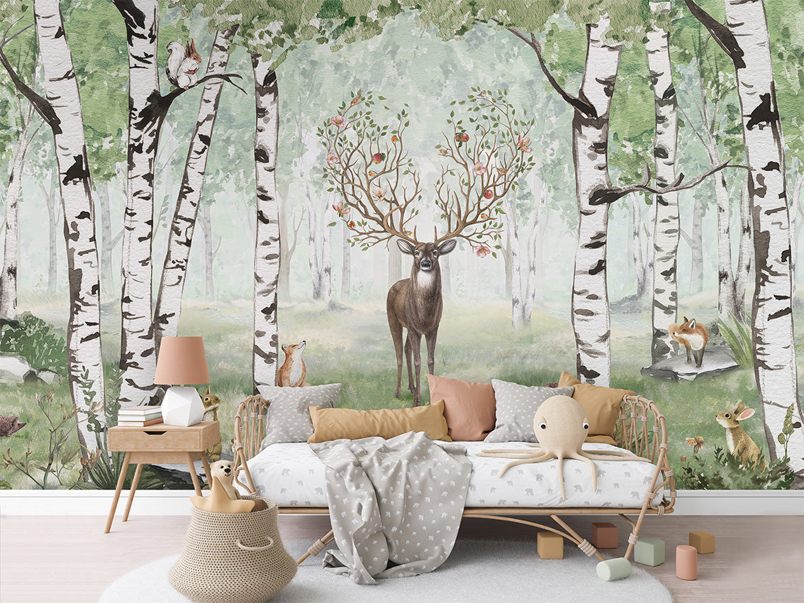 Amazing Antlers by Kikki Belle wallpaper room view - Pickawall