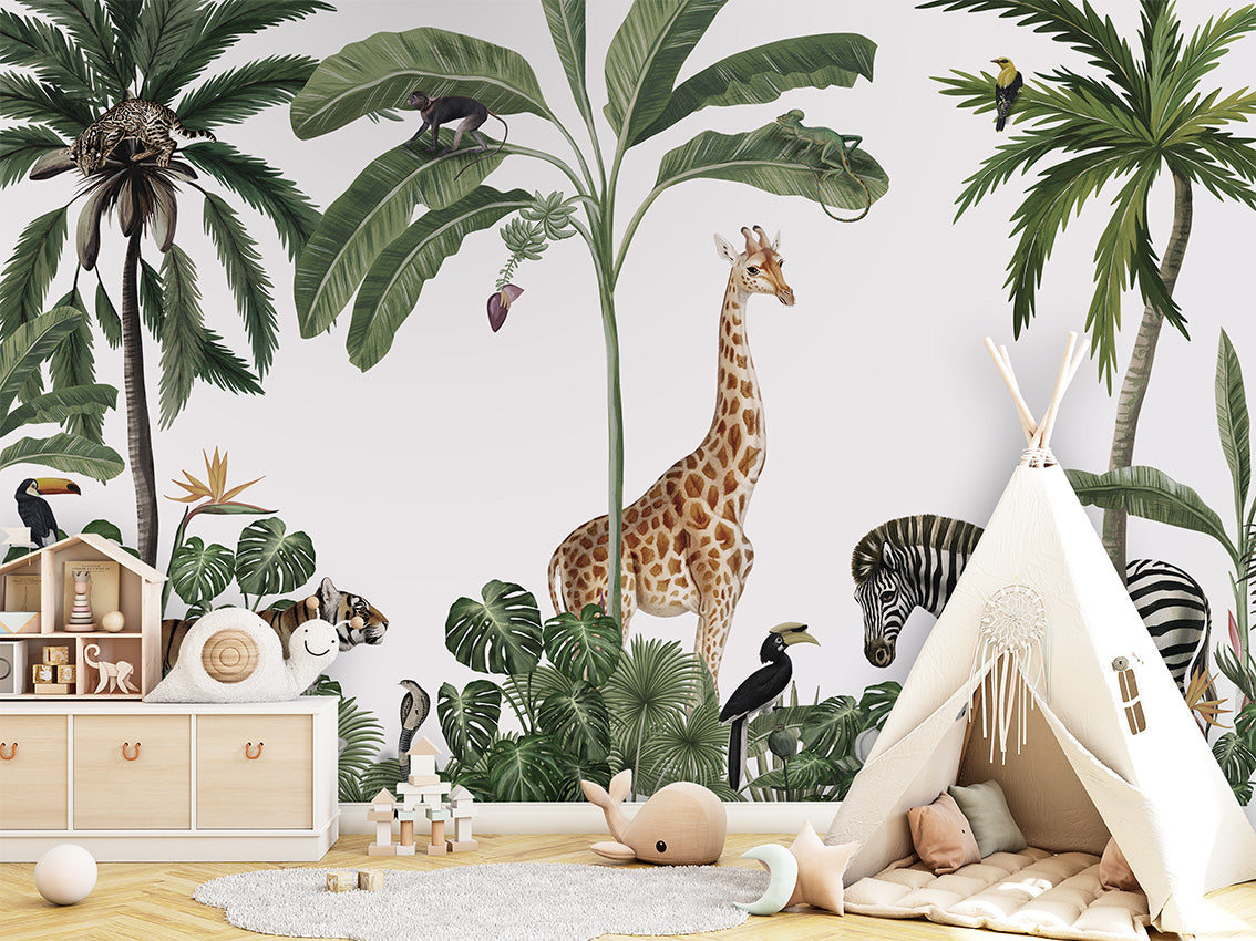 Jungle Jive by Kikki Belle wallpaper room view - Pickawall