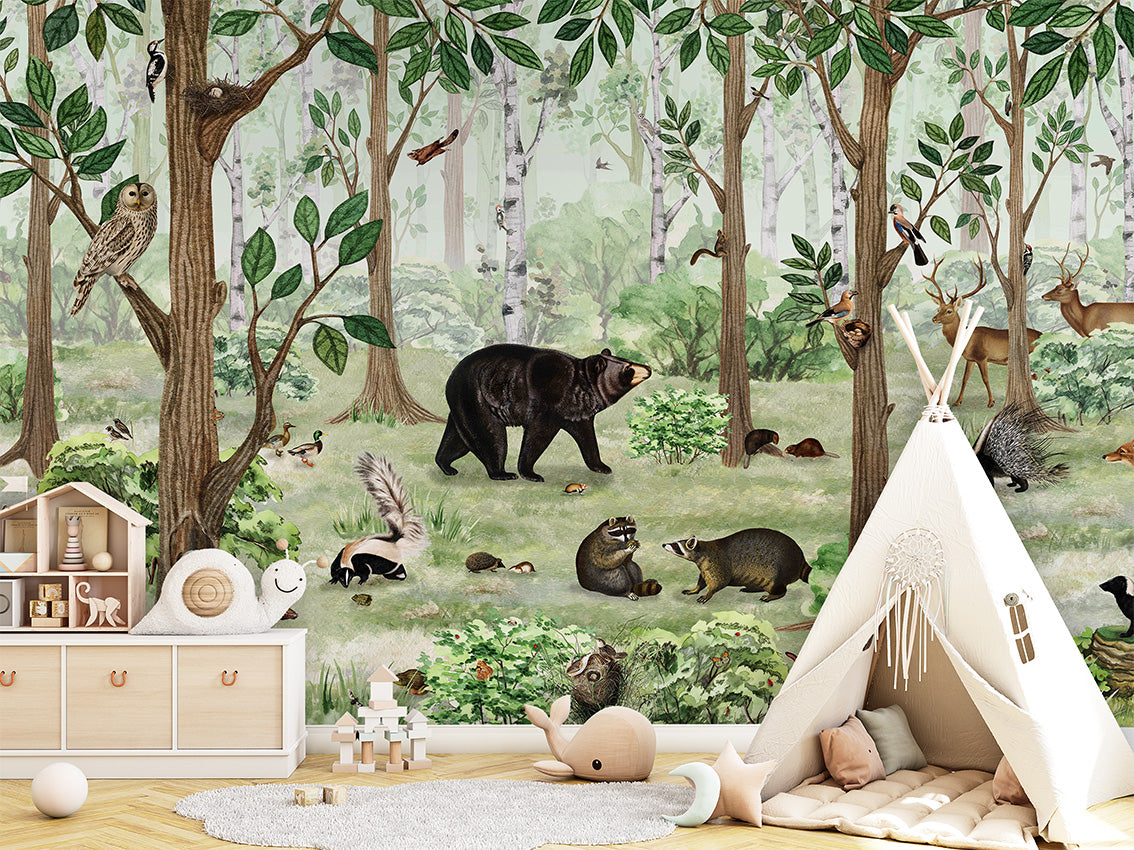 Forest by Kikki Belle wallpaper room view - Pickawall