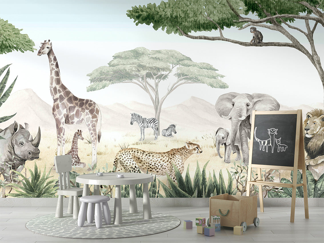 Savanna Jive by Kikki Belle wallpaper room view - Pickawall