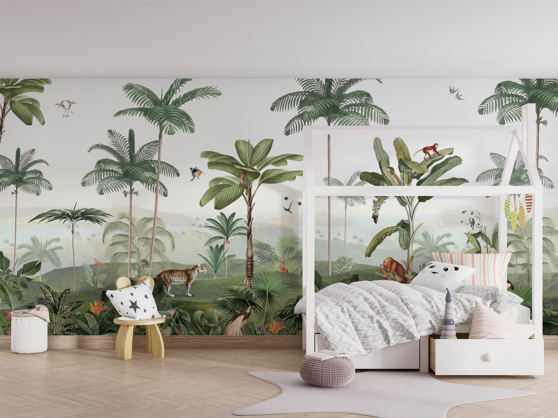 Thrilling Tropics by Kikki Belle wallpaper room view - Pickawall