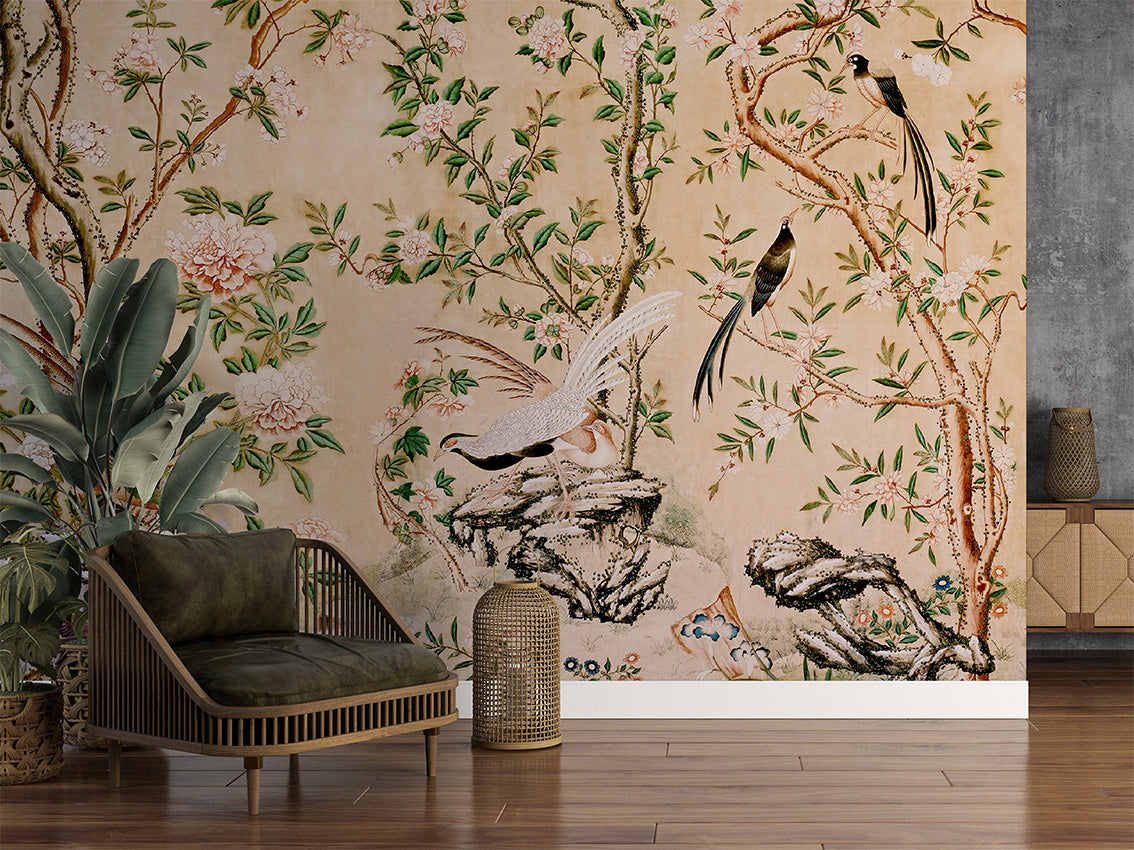 Chinoiserie by Madam Blanc wallpaper room view - Pickawall