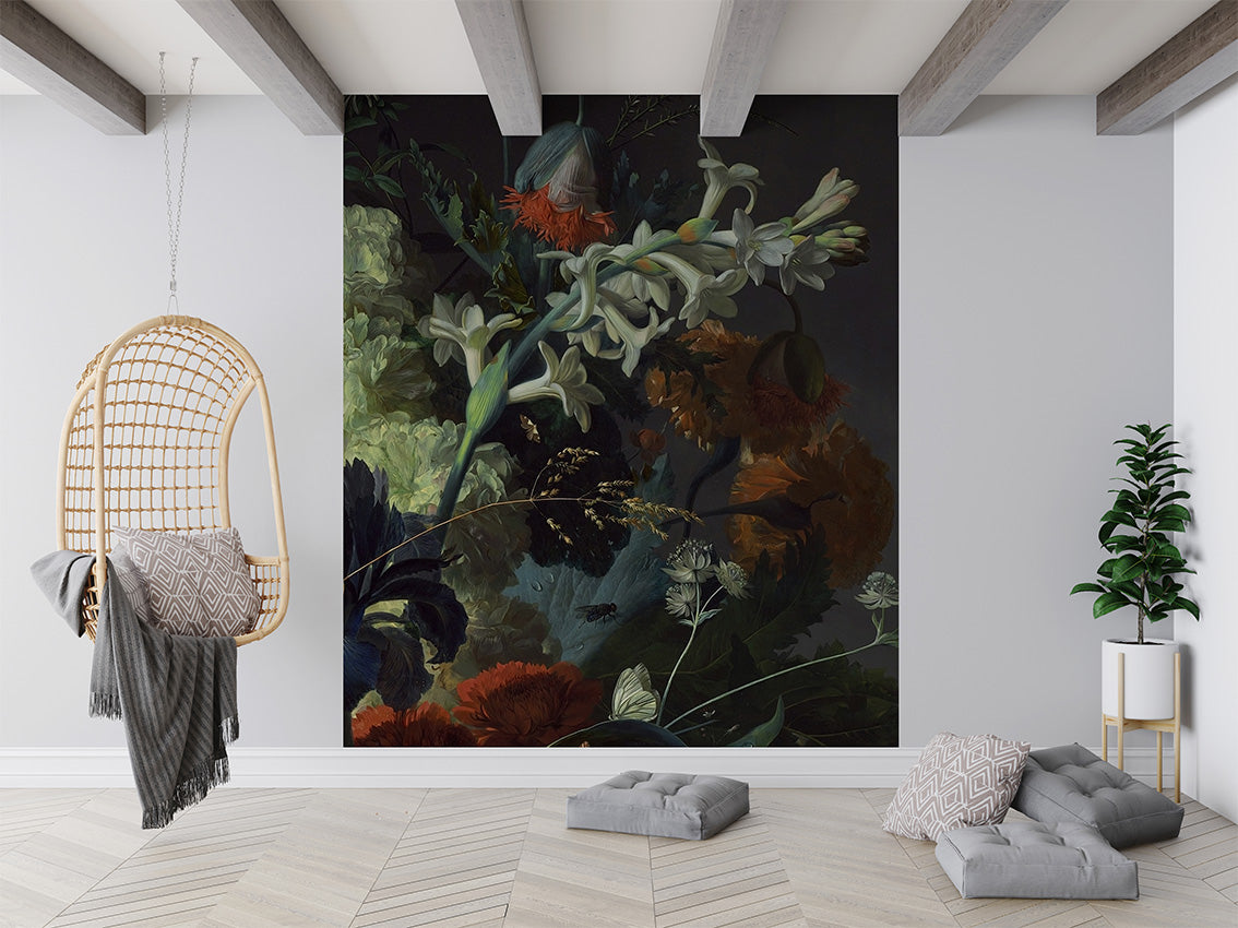 Flower Night by Madam Blanc wallpaper room view - Pickawall