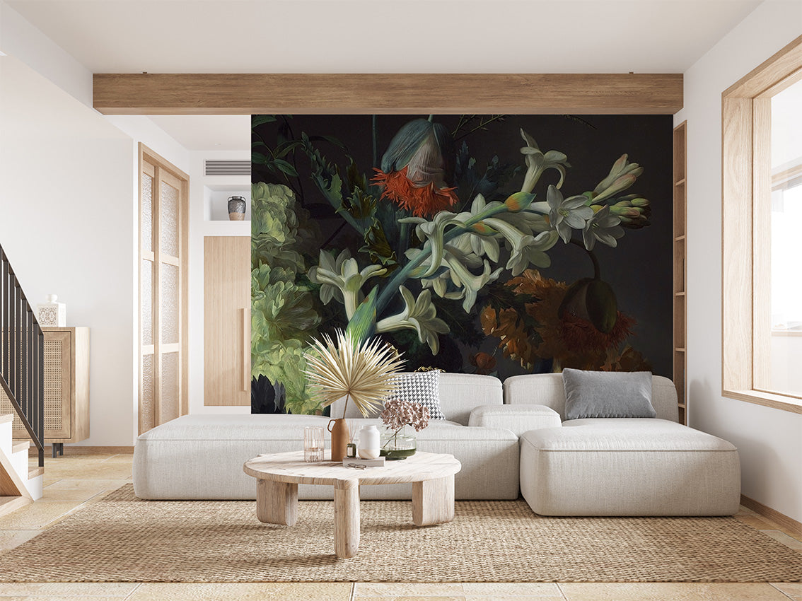 Flower Night by Madam Blanc wallpaper room view - Pickawall