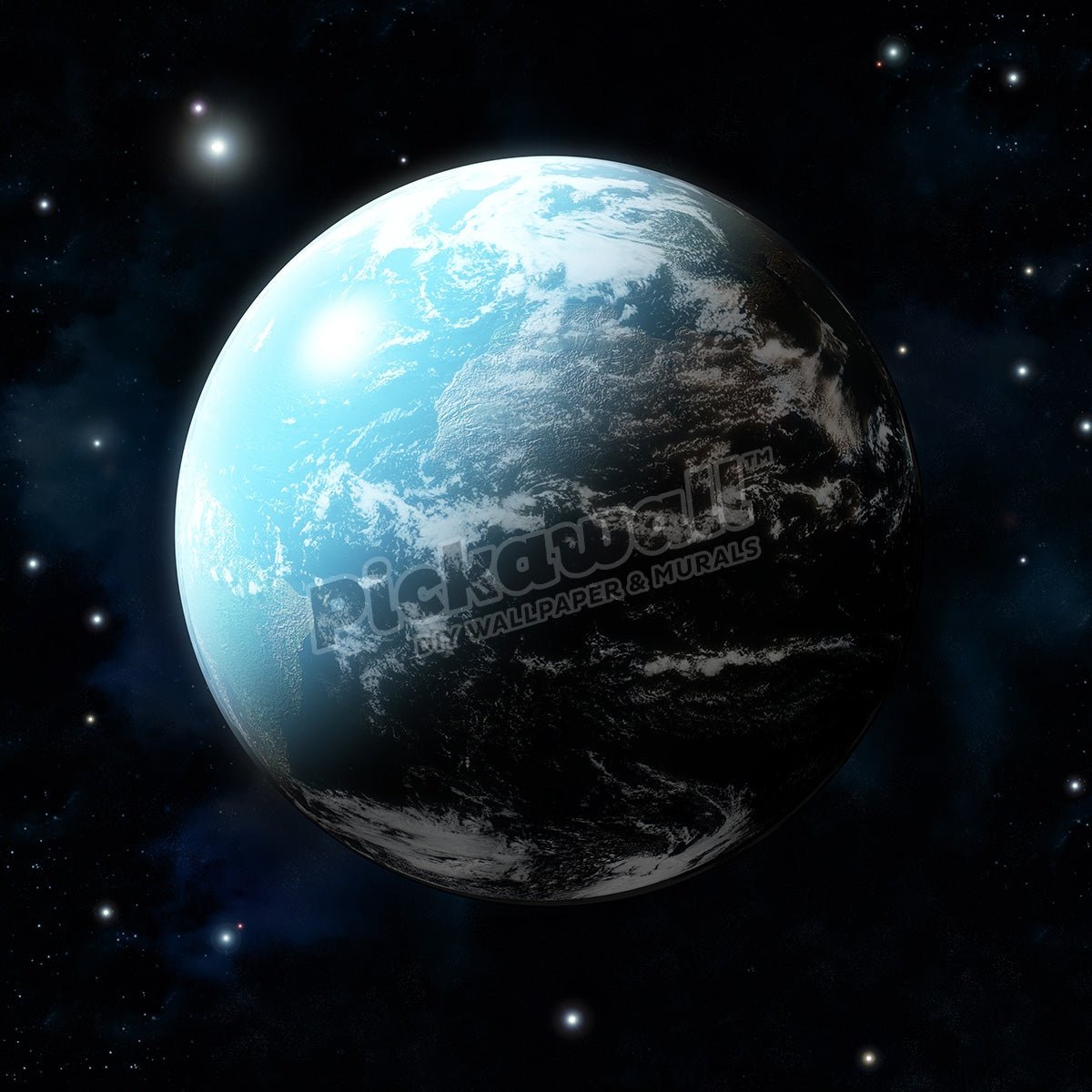 Planet earth with stars all around - Pickawall