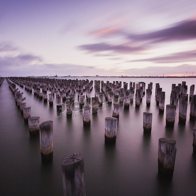 Pylons Sunset, Port Melbourne - Pickawall