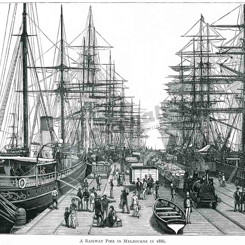 Railway Pier in Melbourne 1886 - Pickawall