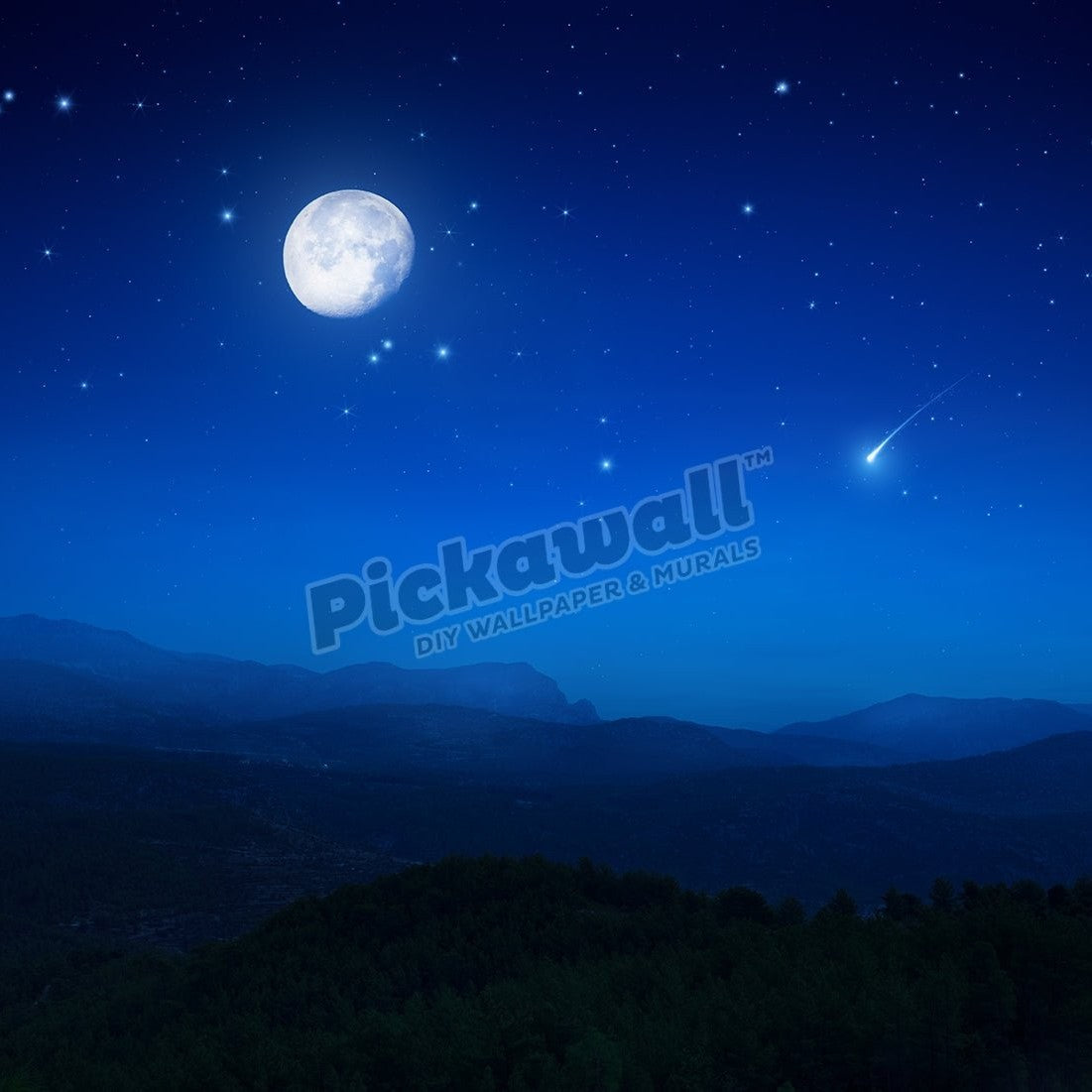 Rising moon over mountains - Pickawall