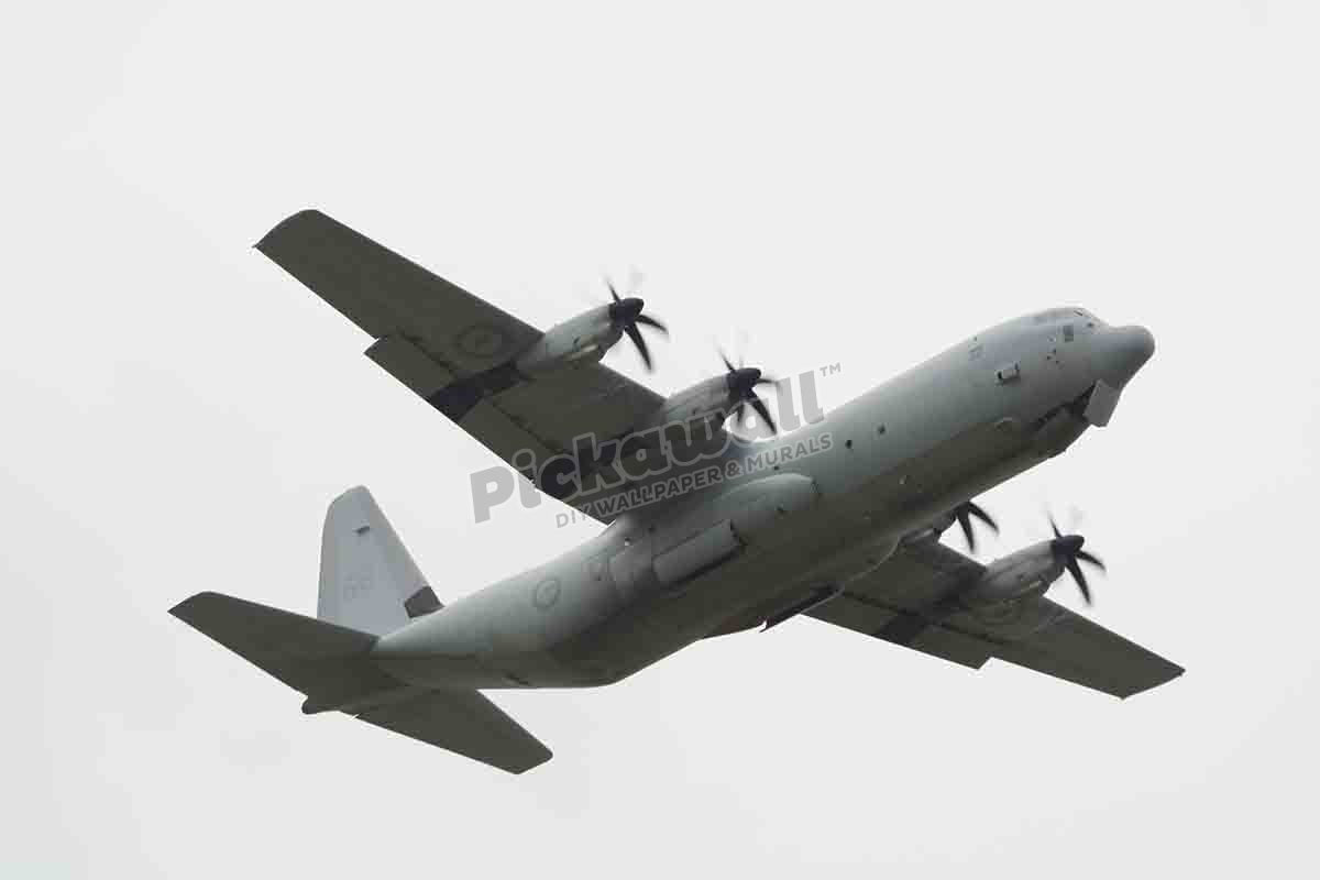 Royal Australian Air Force C-130J-30 Hercules take-off from it's homebase RAAF Richmond in New South Wales. Australia - Pickawall