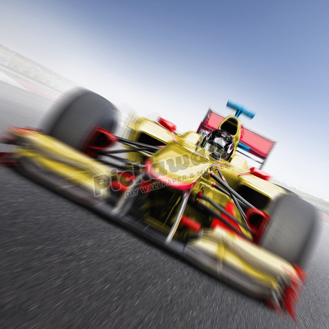 Speeding yellow race car - Pickawall