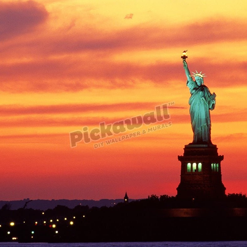 Statue of Liberty, sunset, New York City - Pickawall