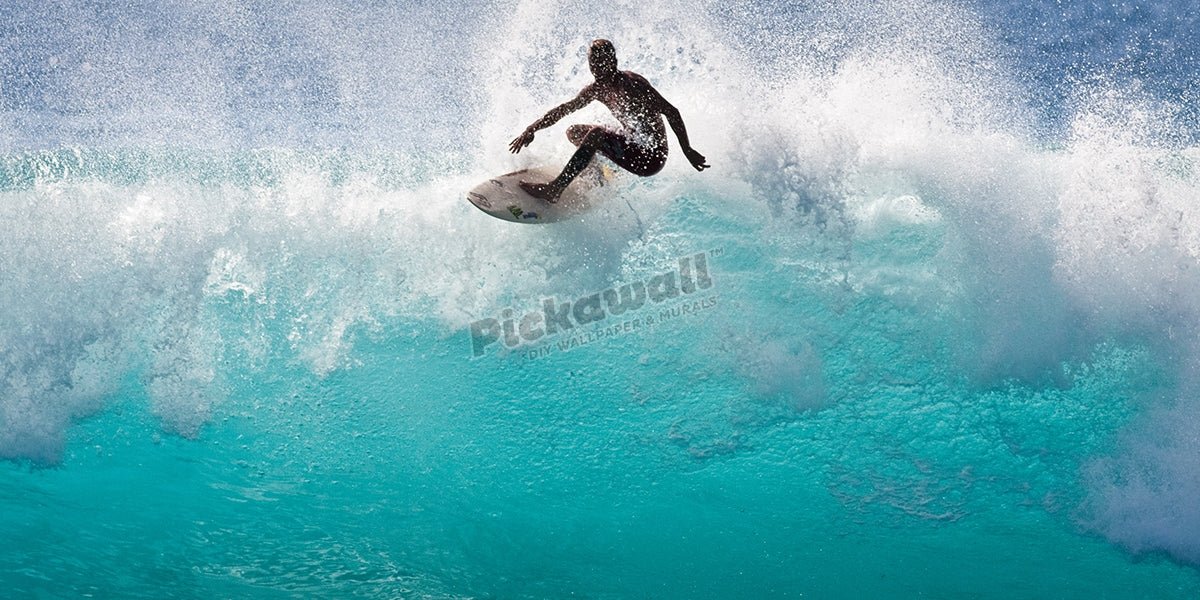 Surfer on backlit wave - Pickawall