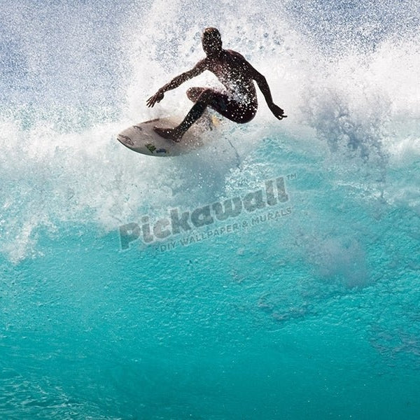 Surfer on backlit wave - Pickawall