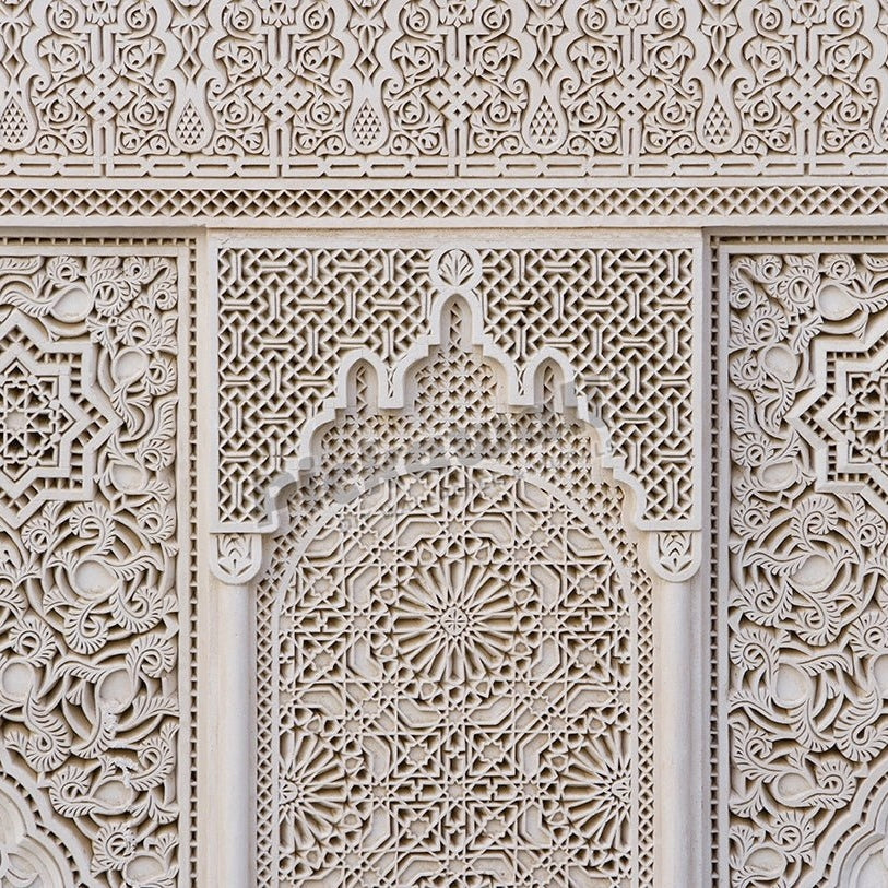 Texture Stone - Morrocco, Fez, decorative fretwork, close-up - Pickawall