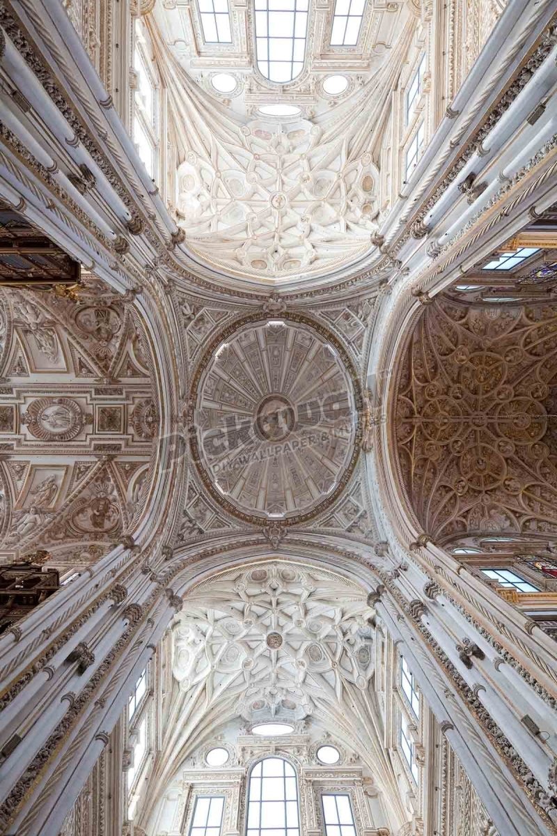 The dome over the nave of the Santa Iglesia cathedral, the mosque of Cordoba, Andalusia, Spain - Pickawall