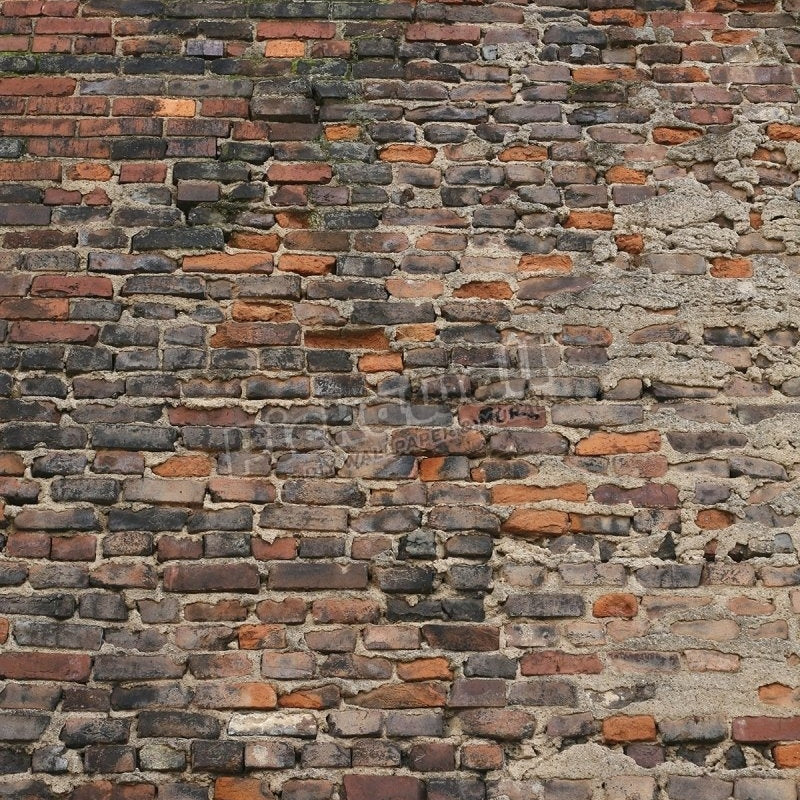Very old, worn and crumbling brick wall - Pickawall