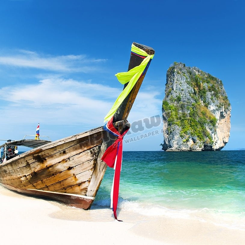 Water - Paradise Island and longtail boat - Pickawall