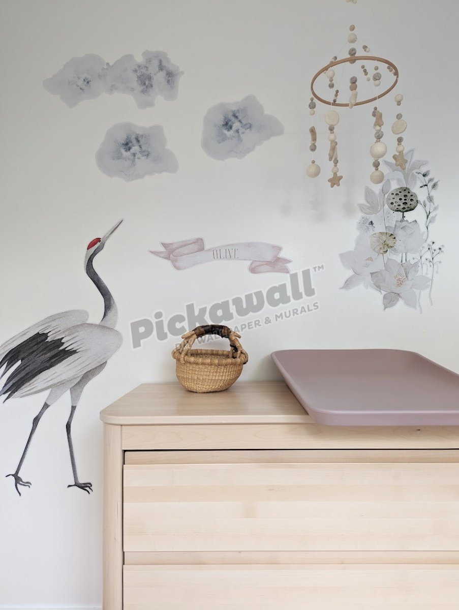 Whimsical Crane Decals by Katie Sargent - Pickawall
