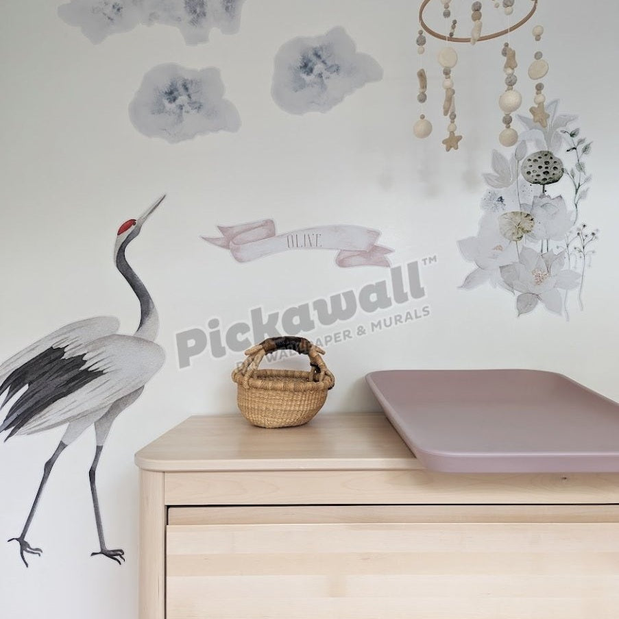 Whimsical Crane Decals by Katie Sargent - Pickawall