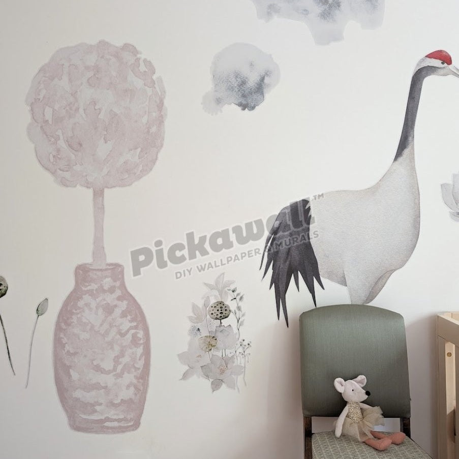 Whimsical Crane Decals by Katie Sargent - Pickawall