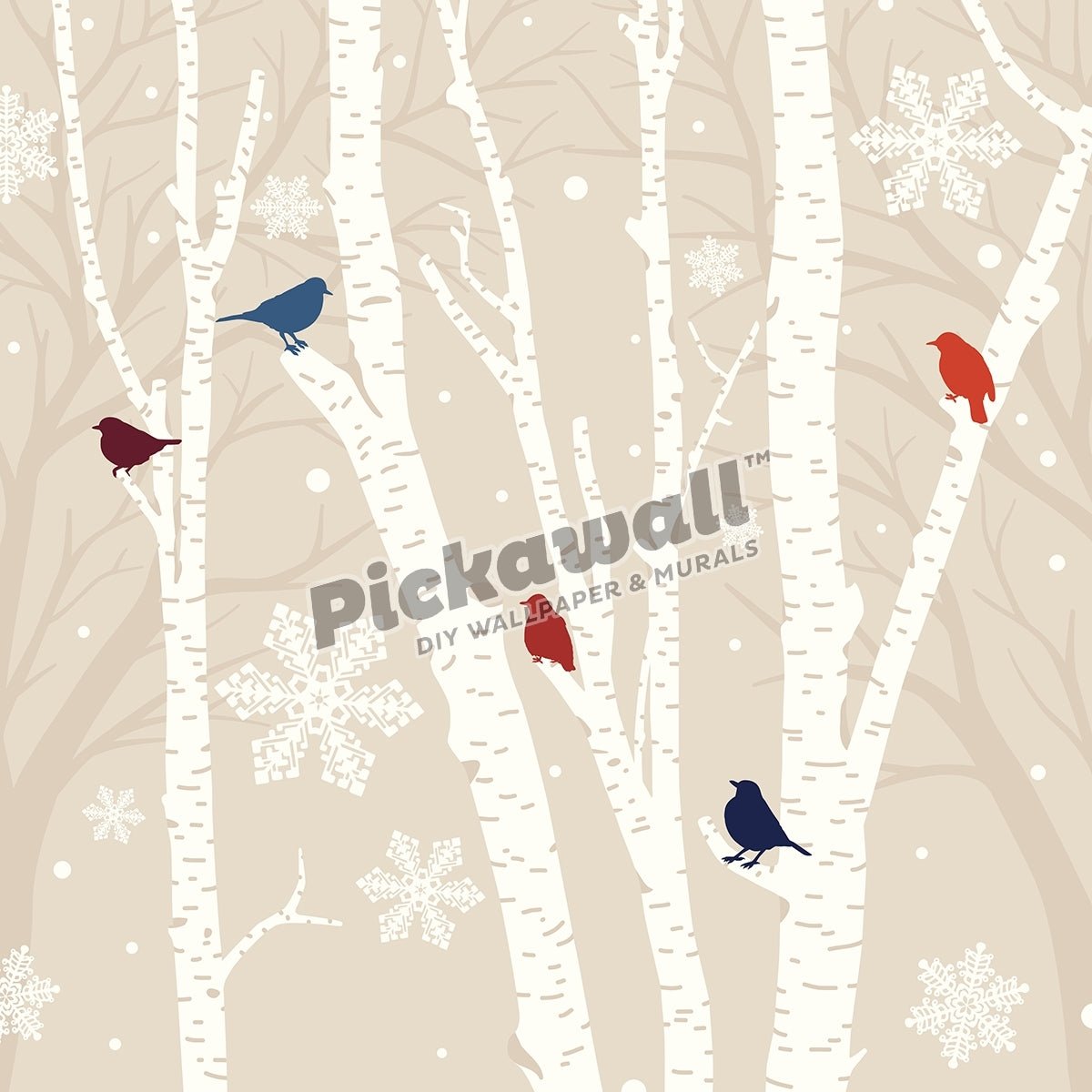 Winter Birds pattern - Pickawall