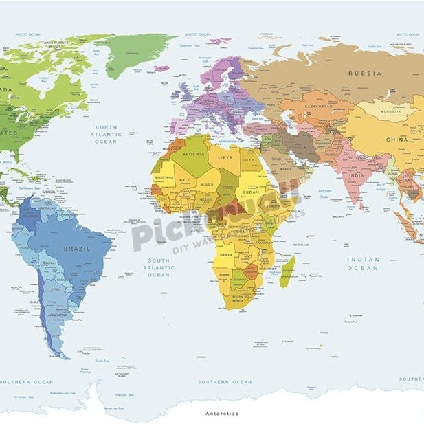 World Map Colour - Pickawall