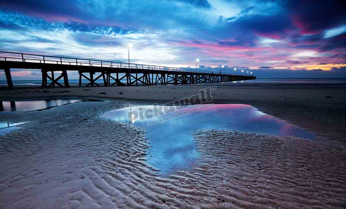 Pink sunset at the beach