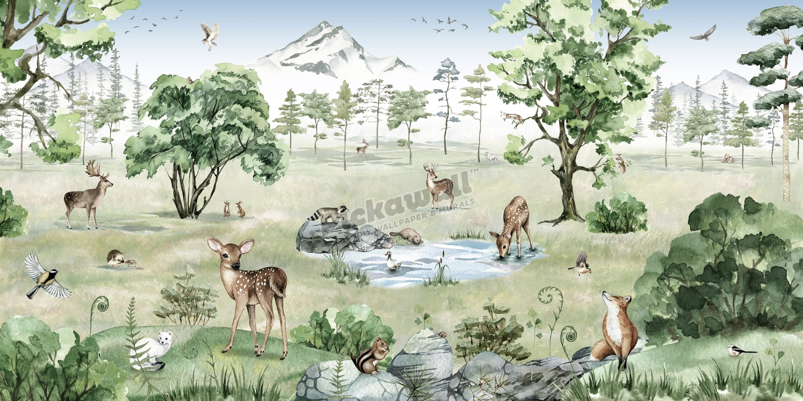 Deer Forest Summer by Kikki Belle